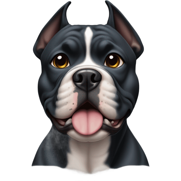 black american bully with black nose emoji