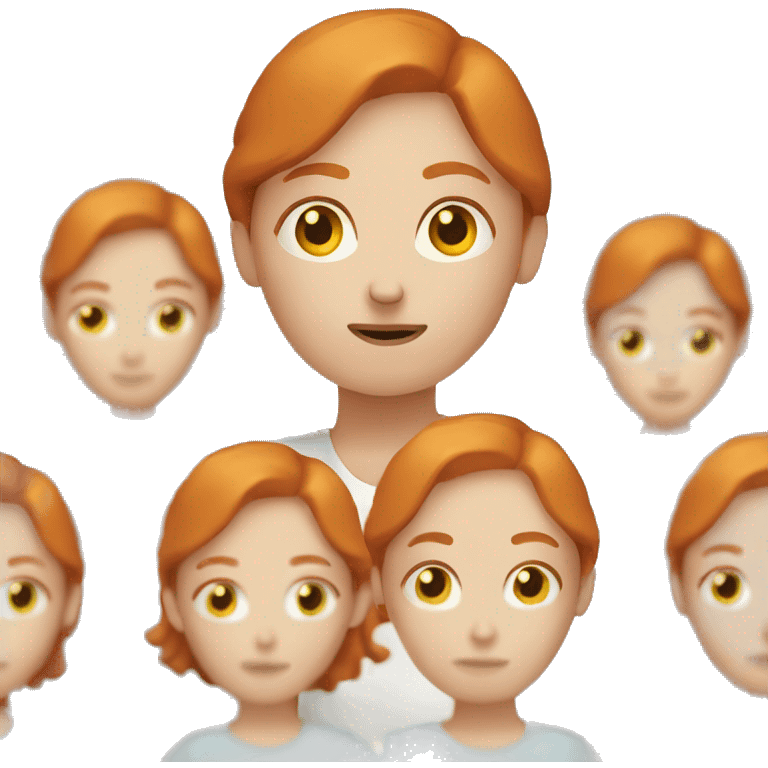 Ginger woman holding hands to head trying to focus emoji