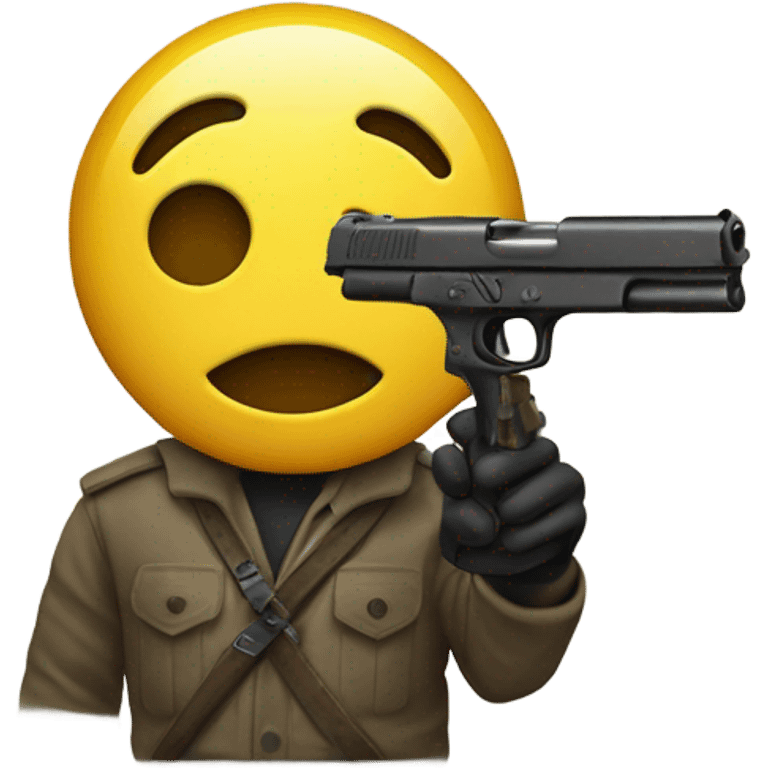 smiley face with gun emoji