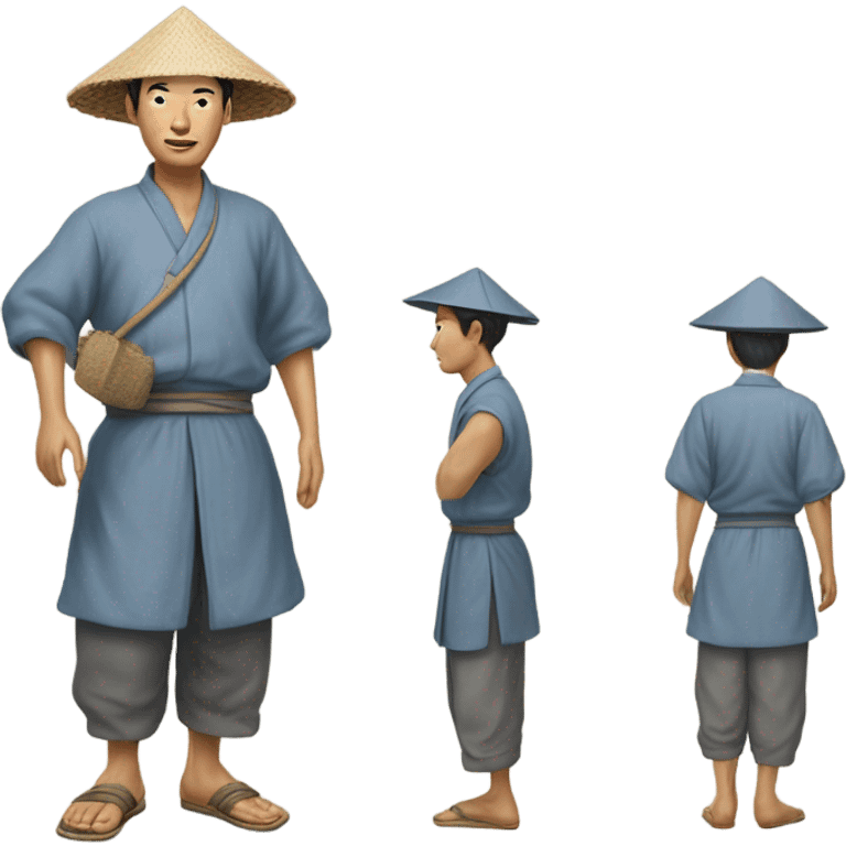 photorealistic Chinese peasant 1950 emoji