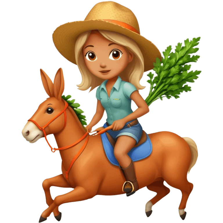 Girl riding  a carrot  emoji