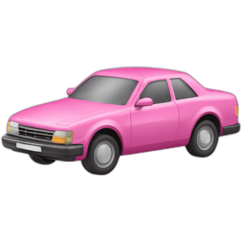 Une voiture rose servie sur un plateau  emoji