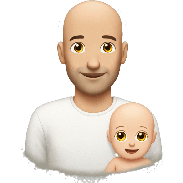 bald man with baby emoji