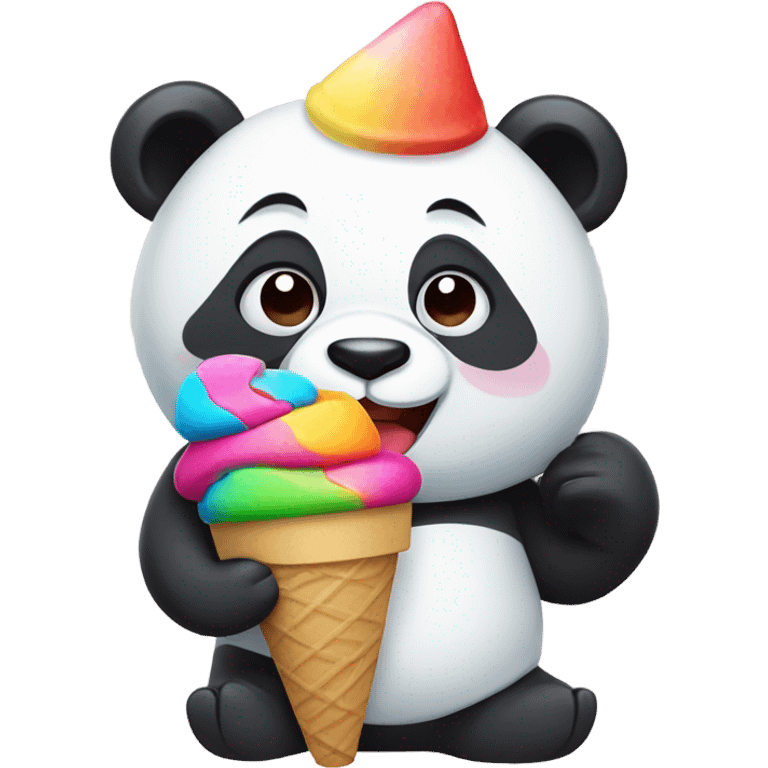 Panda eating ice cream emoji