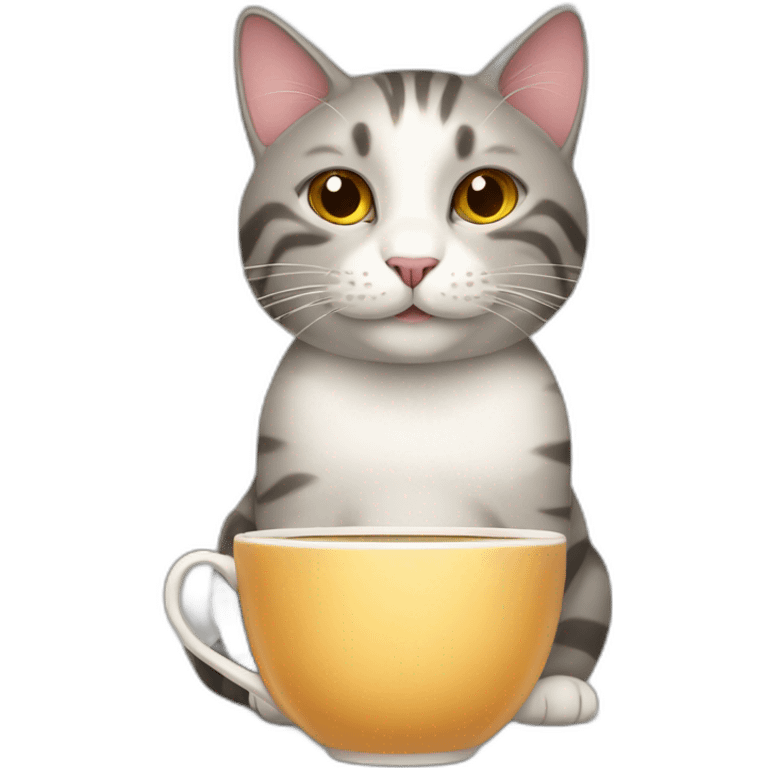 cat with cup of tea emoji