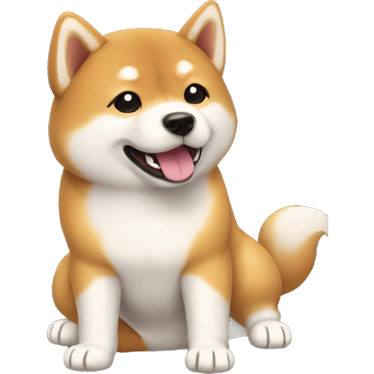 Shiba inu doing dumble curl emoji