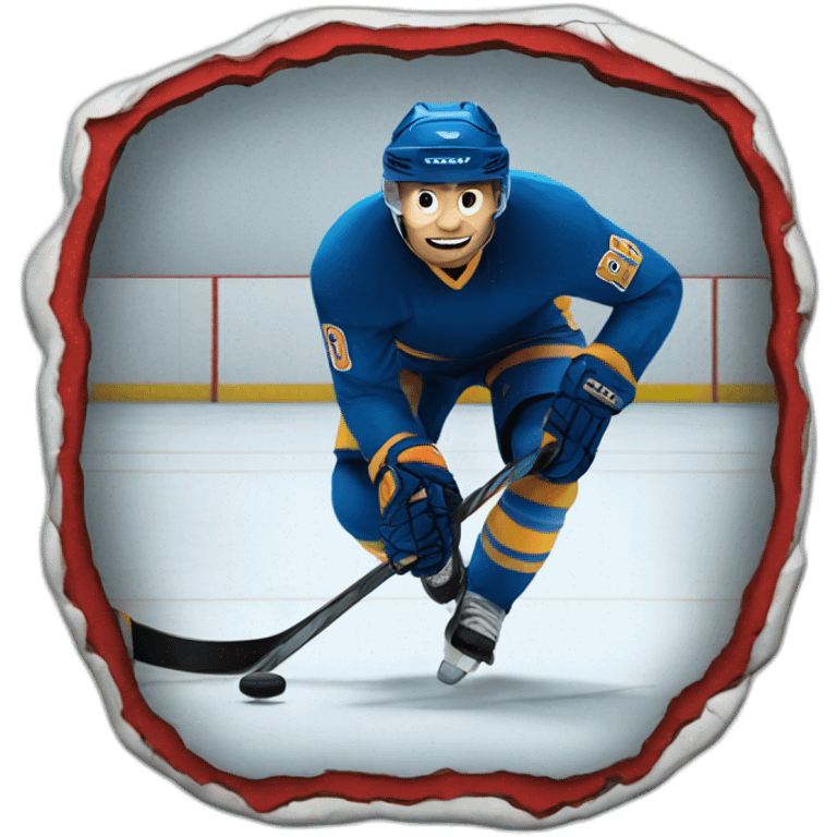 hockey player hitting emoji