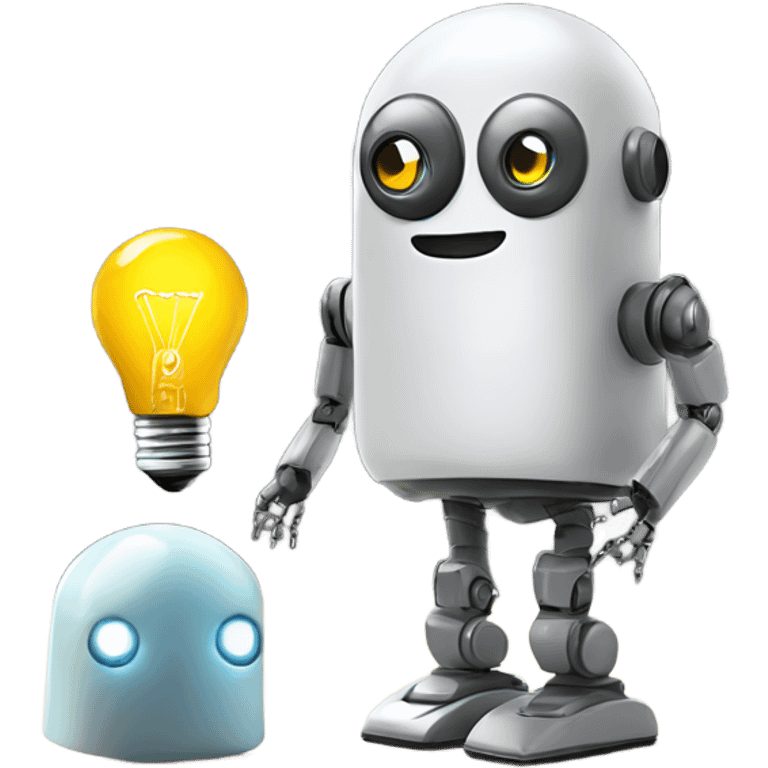 robot and a light bulb emoji