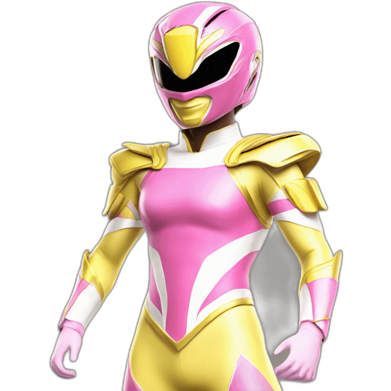 pink and yellow power ranger full body emoji