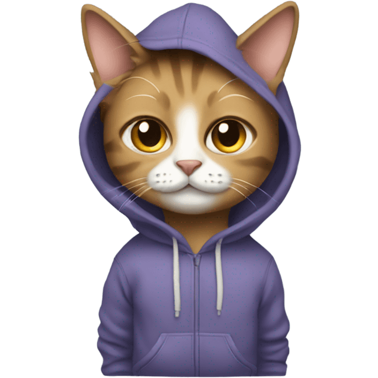 Cat with sweatpants and hoodie emoji