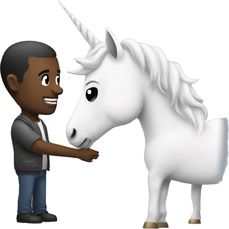 George Floyd shaking hands with unicorn  emoji