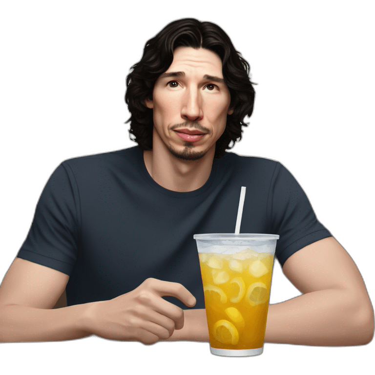 adam driver with drink emoji