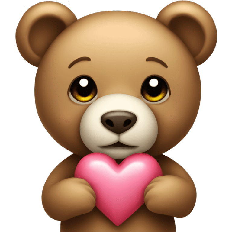 Teddybear holding a heart emoji