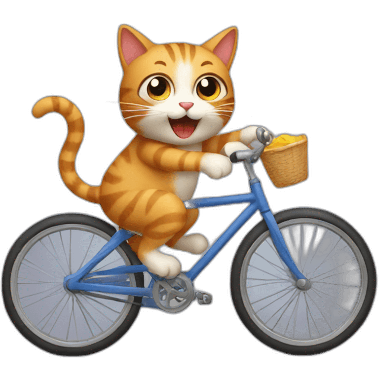 cat riding a bike emoji