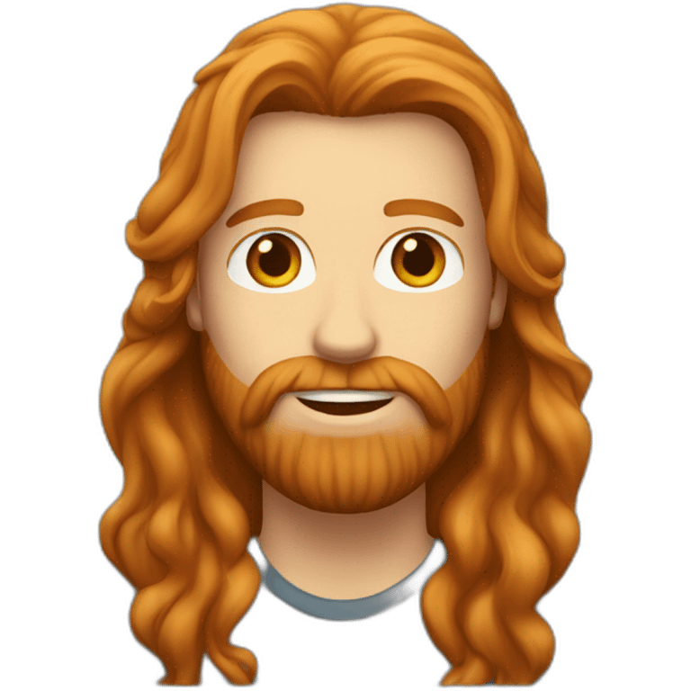 Dark-haired-Bearded-white-man and long-haired-ginger-girlfriend  emoji