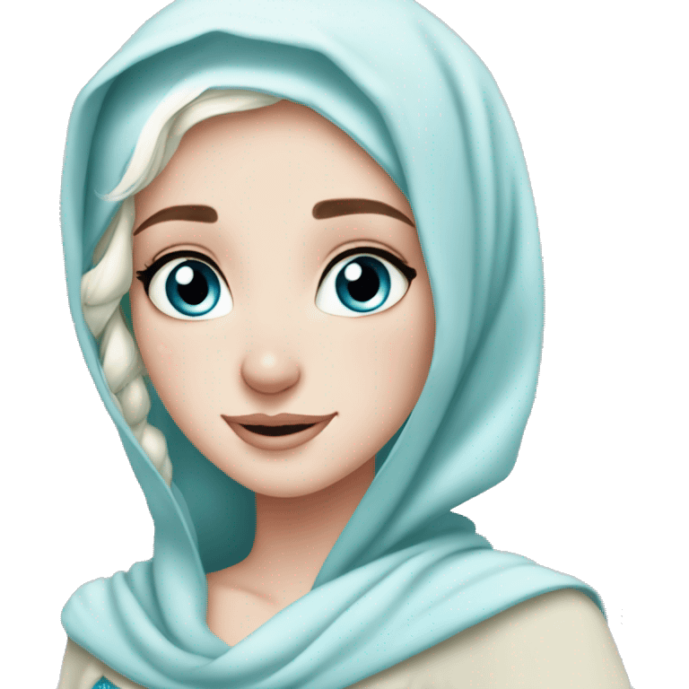 Hijabi elsa princess freckless blue eyes emoji