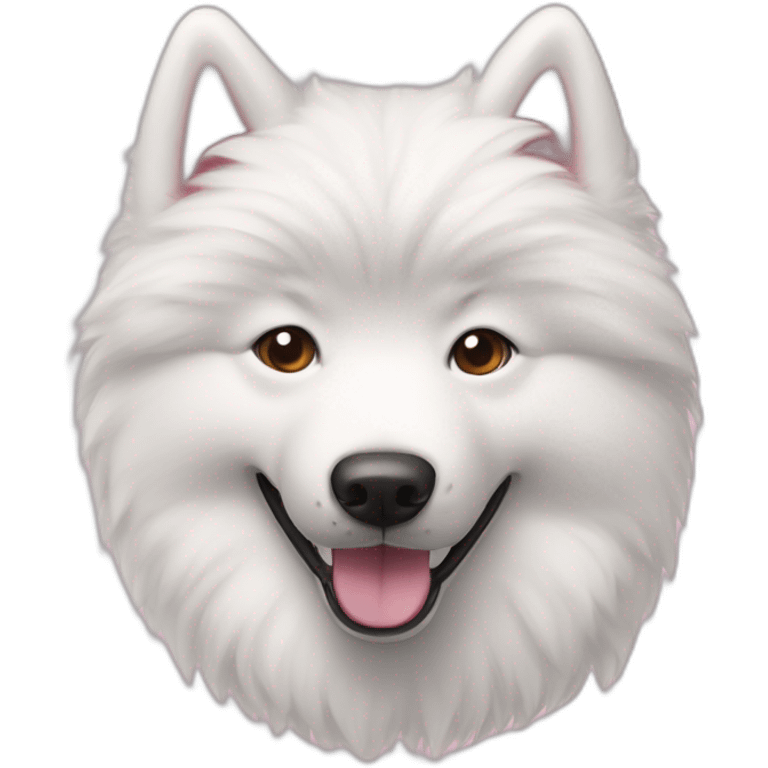 smiling-samoyed-head-only-pink-ears emoji