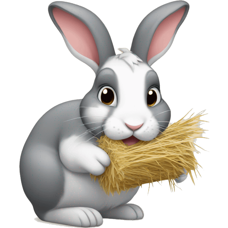 Rabbit eating hay emoji