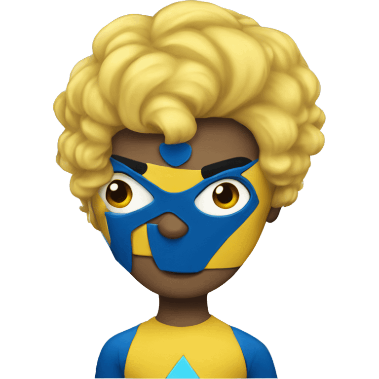 Yellow blue  Superhero Dark hair emoji