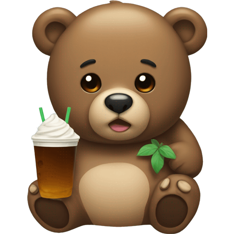 Bear with boba emoji