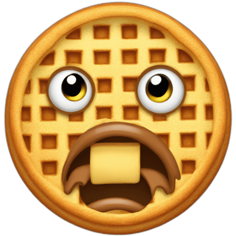 threatening waffle emoji