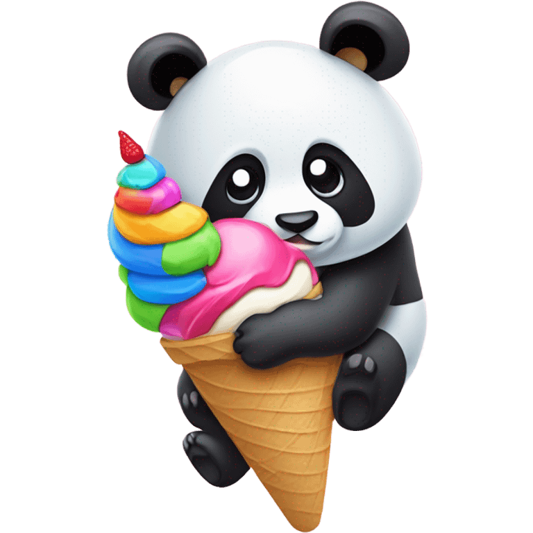 Panda eating ice cream emoji