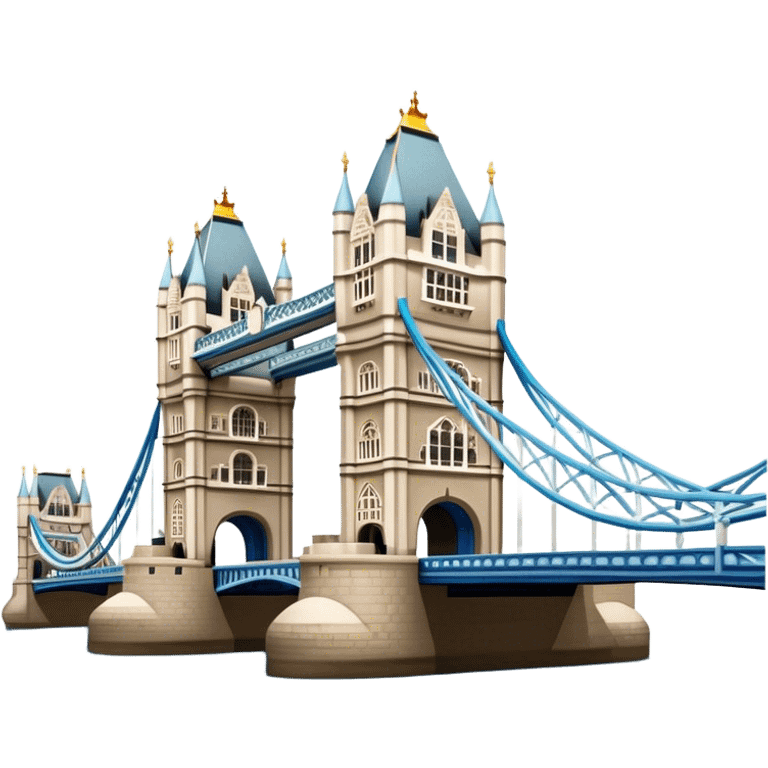 Cinematic Realistic Tower Bridge Landmark Emoji, depicted with iconic Victorian architecture spanning the River Thames, rendered with lifelike textures and dramatic natural lighting that captures its majestic presence. emoji