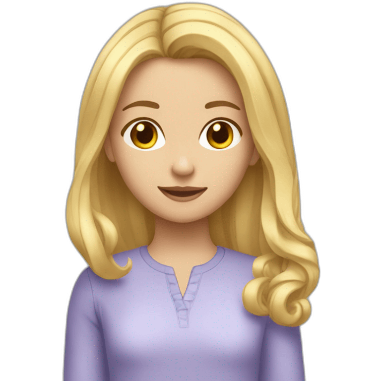 Une fille de 11 ans calme cheveux blond claire carré emoji