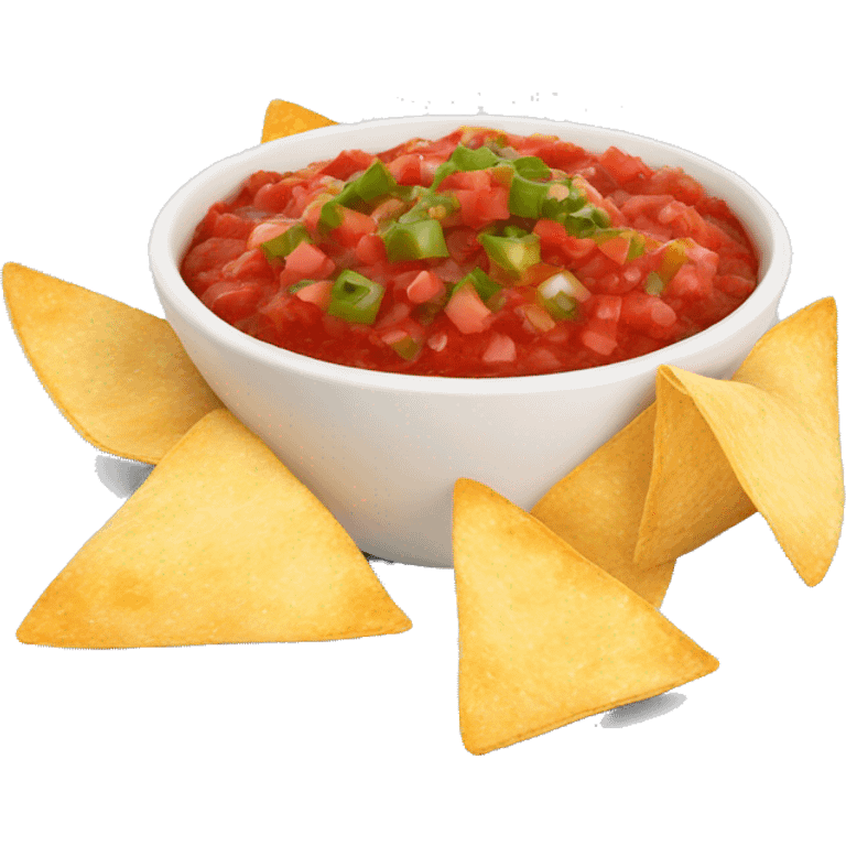 Tortilla Chips with a bowl of salsa emoji