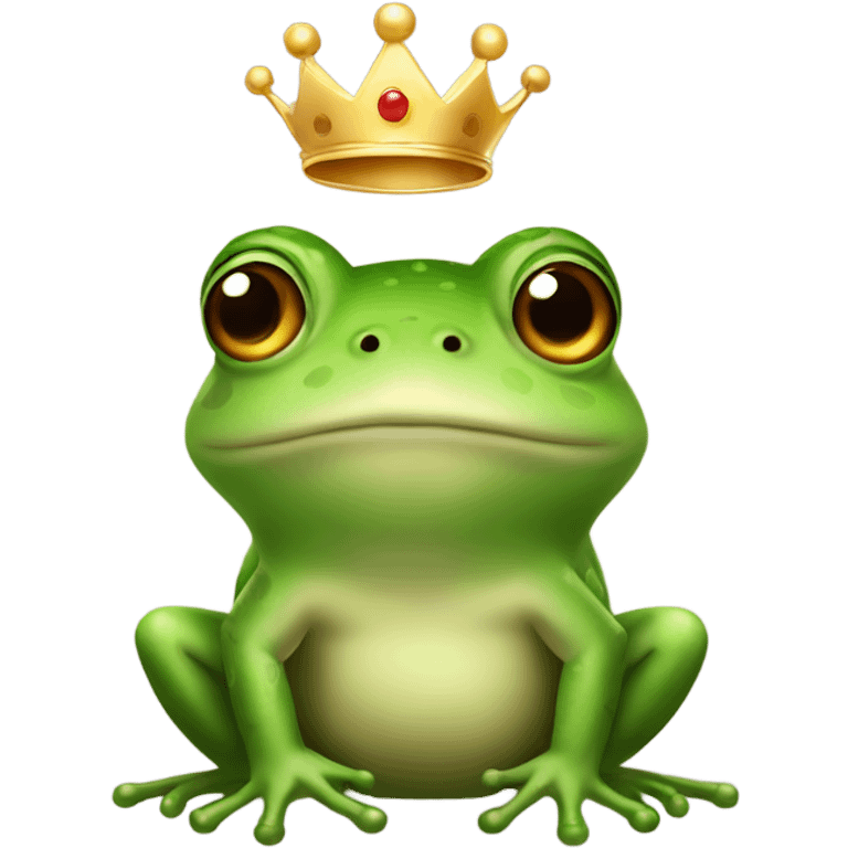 Cute frog in crown emoji