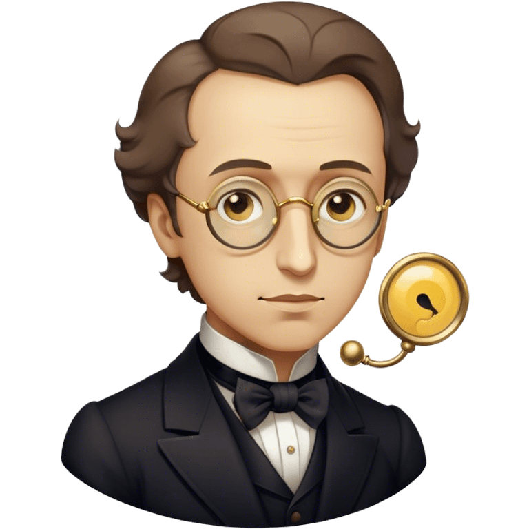 Cinematic Realistic Chopin Pop Culture Emoji, featuring an evocative portrayal of the legendary composer rendered with delicate textures and emotive, dynamic lighting. emoji