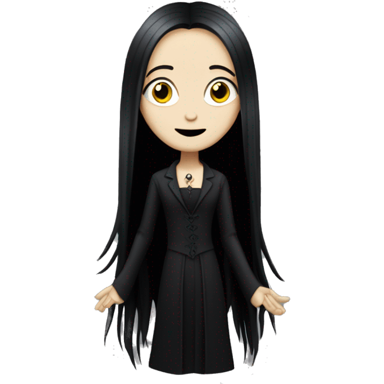 teen Morticia Addams,cute,with dreadlocks  emoji