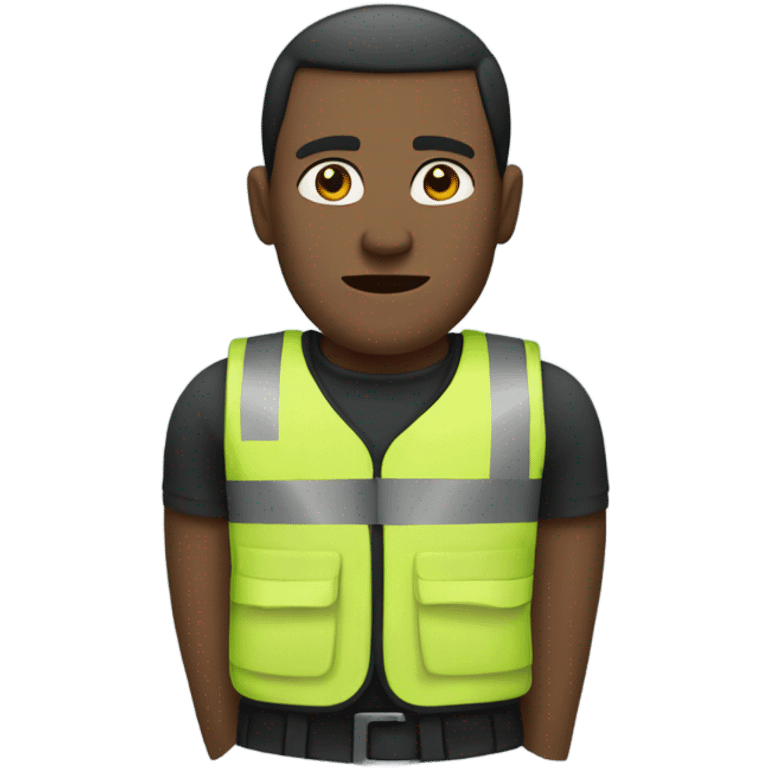 man standing full standing with stab vest  emoji