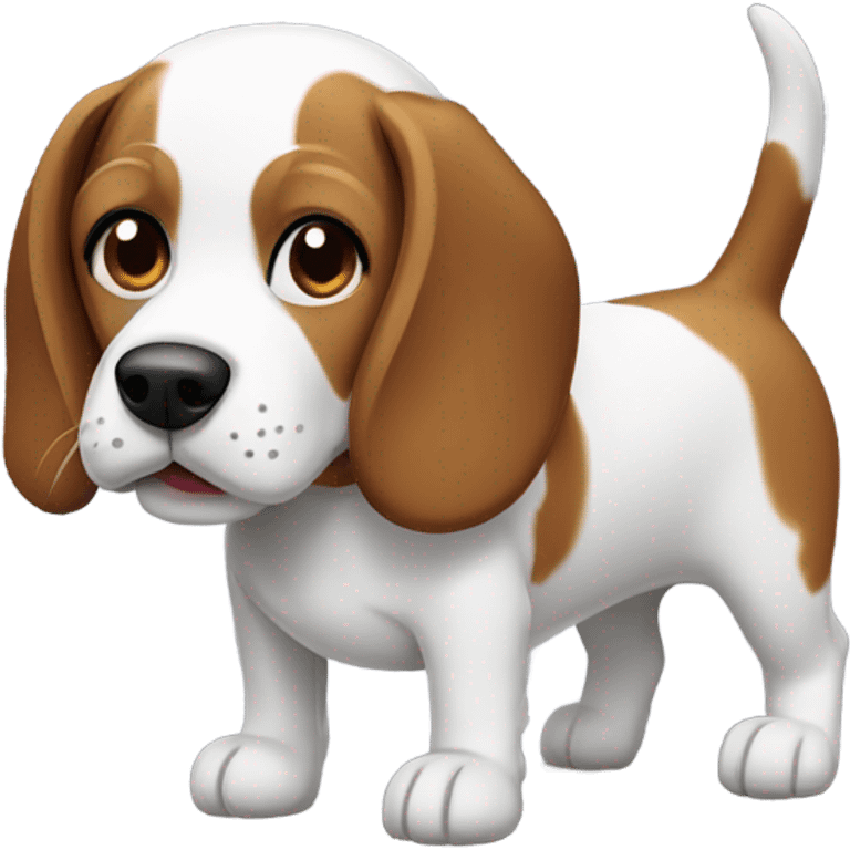 white and brown beagle emoji