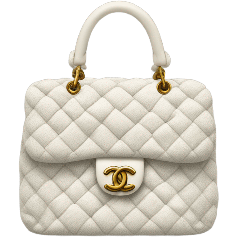 Tweed white chanel bag  emoji