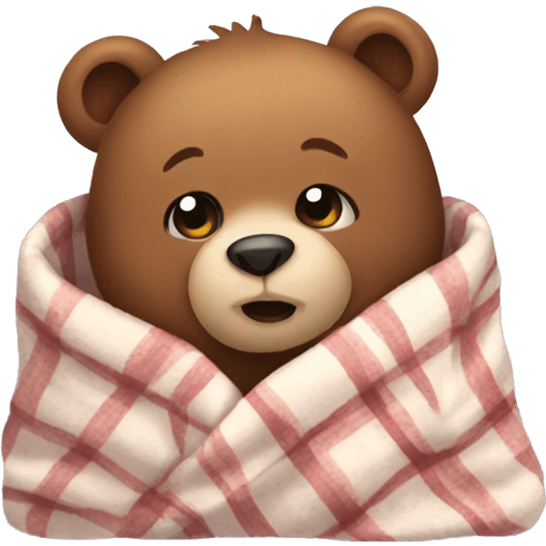 bear cozy in blanket emoji