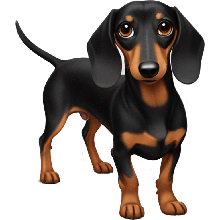 Skinny long Black and tan dachshund  emoji