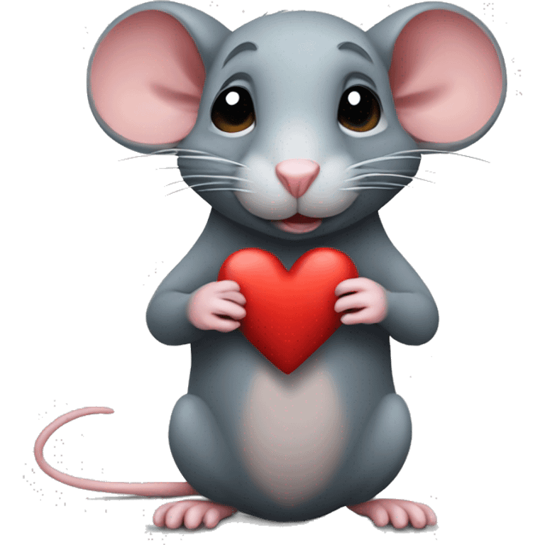 Rat love with heart emoji