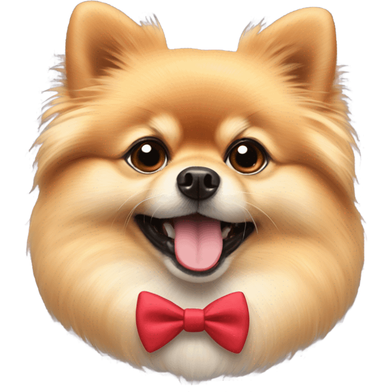 pomeranian with a bow tie emoji