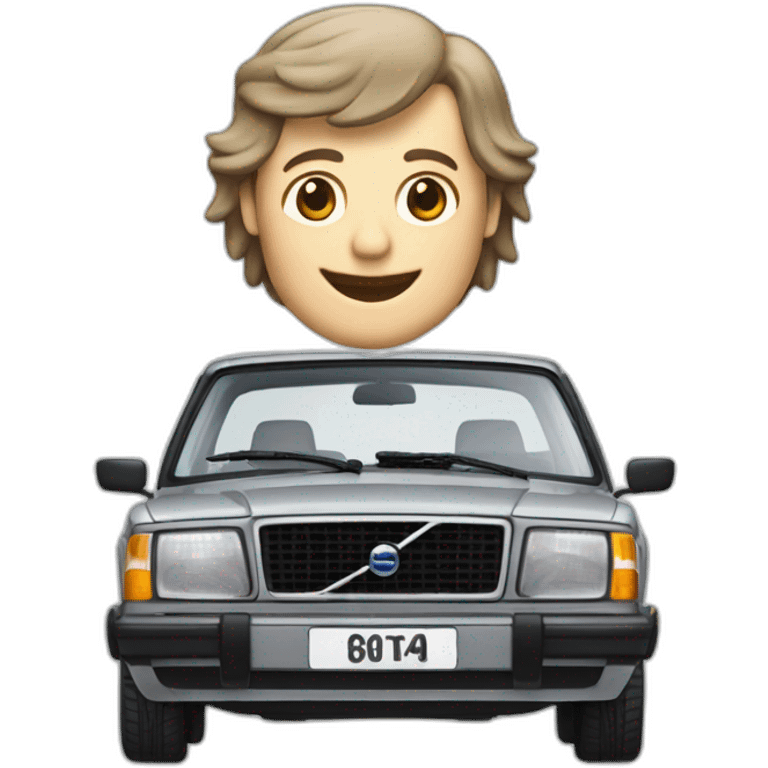 smiling grey volvo 240 estate emoji