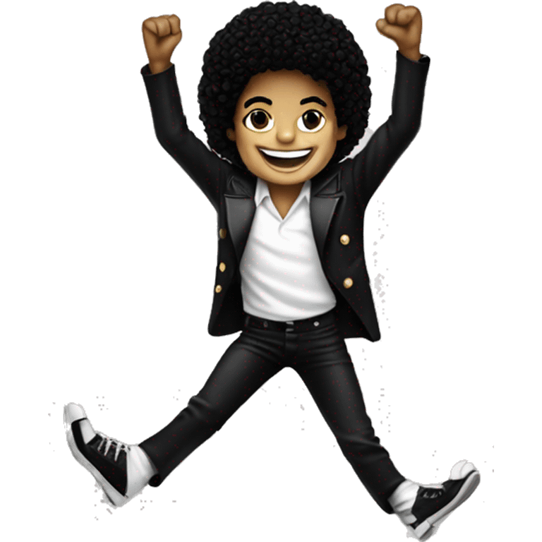 micheal jackson smiing wth his legs in the air  emoji