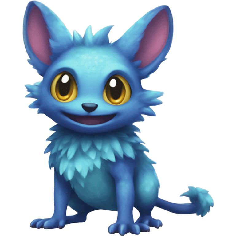 Colorful cute furry anthropomorphic painted Fakémon-Pokémon-Trico-Vernid-creature emoji