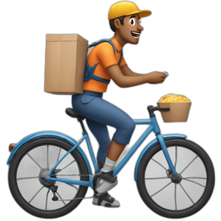 bicycle meal delivery man emoji