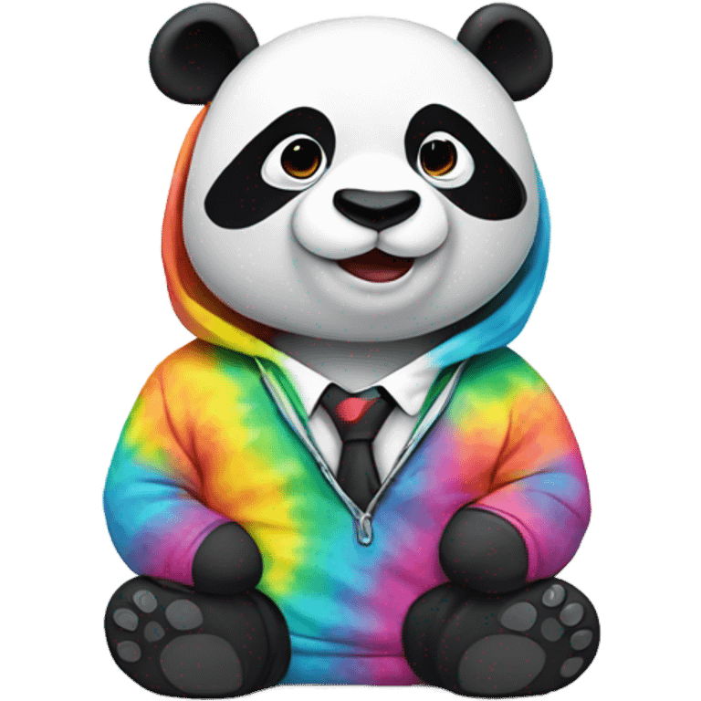 Panda wearing a tie dye hoodie emoji