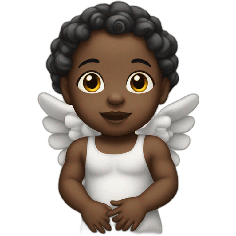 black baby cherub emoji