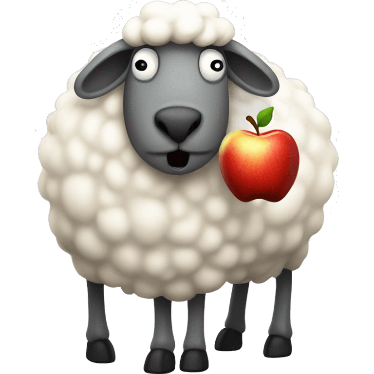 Sheep craving a rotten apple emoji