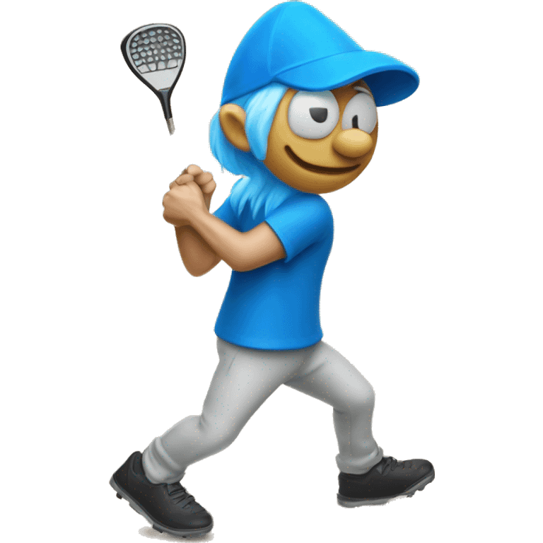 Smurf playing disc golf emoji