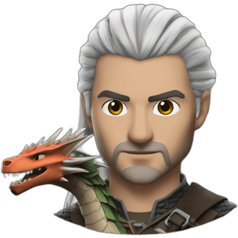 Witcher with dragon emoji