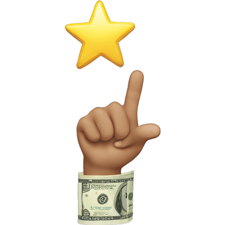 money hand gesture with 3 little stars on top  emoji