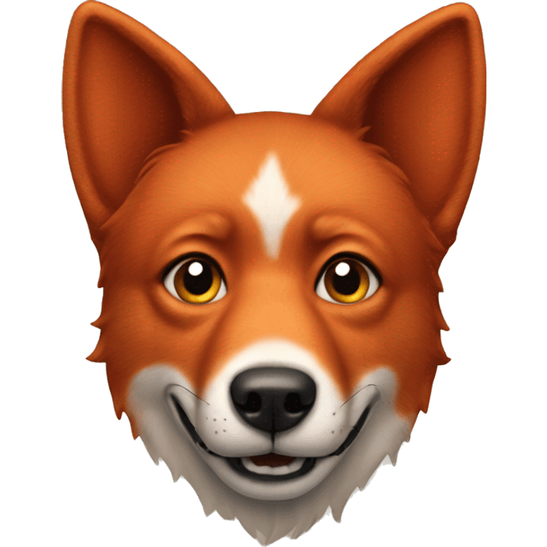 A red dog that looks like a fox emoji